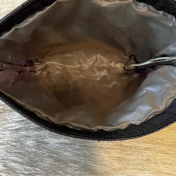 Vintage VERA BRADLEY Ming 2001 Curved Cosmetic Case Black Yellow Red Asian - Picture 9 of 12